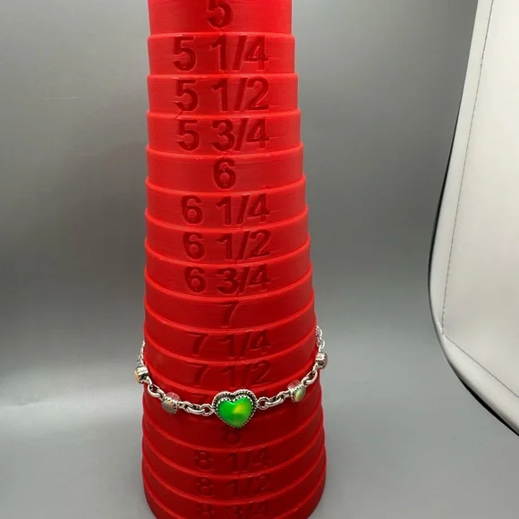 Neon Green Aurora Opal Heart-Shaped Sterling Silver 925 Bracelet Handmade Heart - Picture 6 of 6